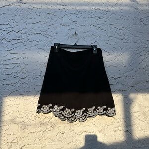 Wilfred Black and White Asymmetrical A-Line Mini Skirt